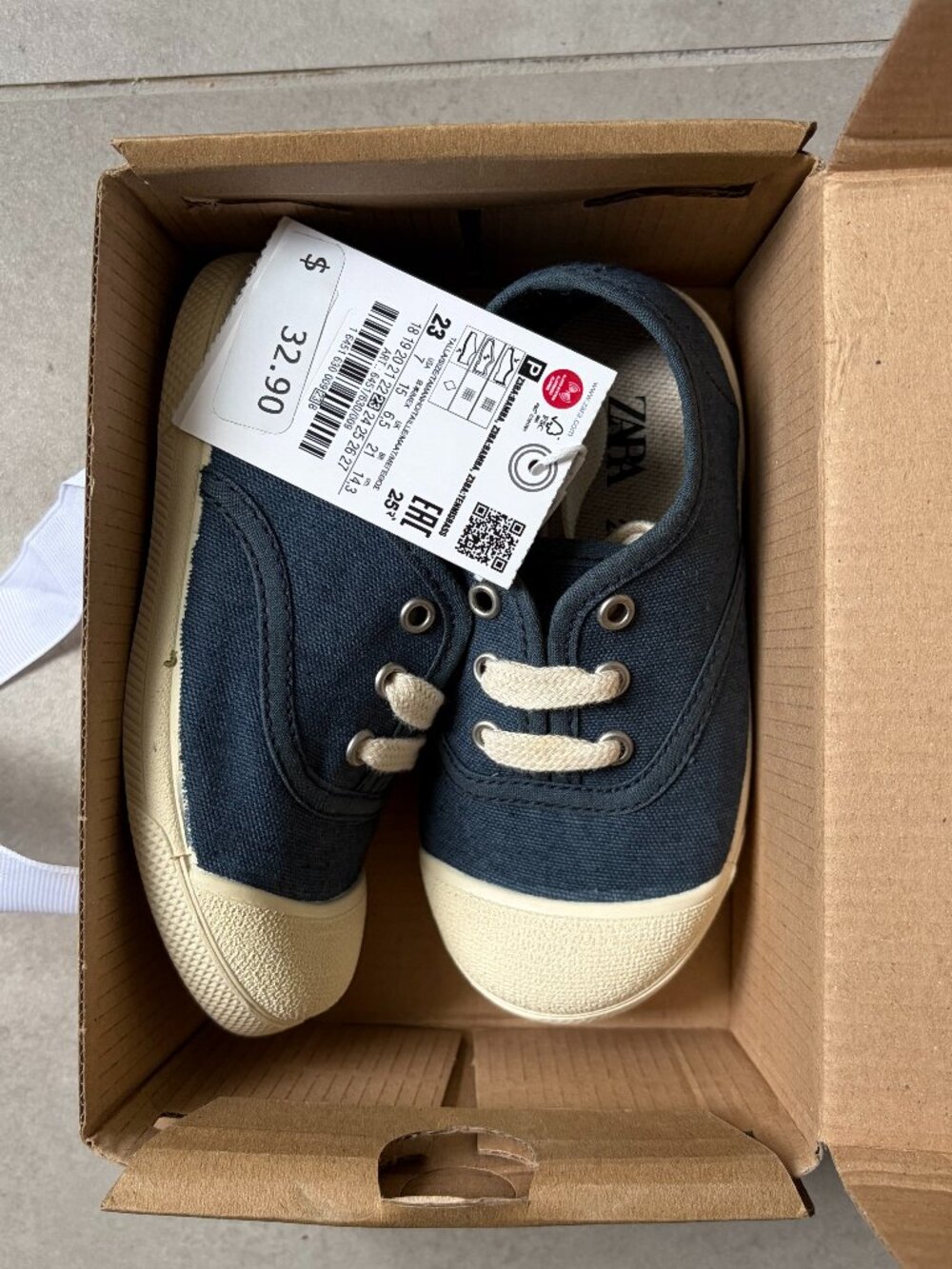 NWT Zara "Bamba Essential" canvas sneaker Baby Toddler shoe